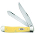 WR Case XX Pocket Knife Yellow Synthetic Trapper W/Clip Item #81091 - (3254C SS) - Length Closed: 4 1/8 Inches