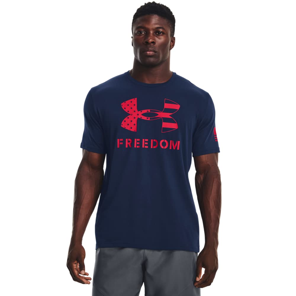 Under Armour Men's New Freedom Logo T-ShirtDISC, (410) Academy / / Red, Medium