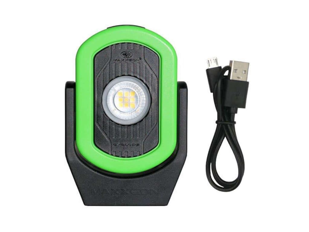MAXXEON MXN00811, Hivis Green, 720 Lumens, USB-C Rechargeable LED Cyclops Workstar Work Light