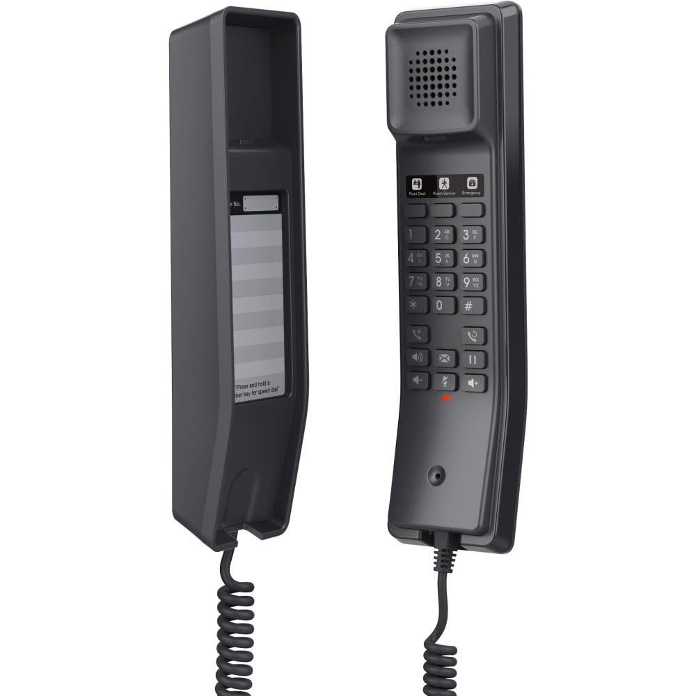 Grandstream GHP611W Hotel IP Phone | 2 Lines, 2 SIP Accounts | Wi-Fi 6 | Black