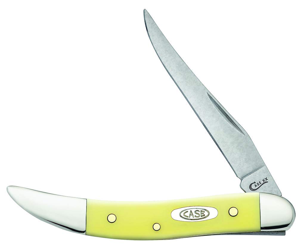 Case WR XX Pocket Knife Yellow Synthetic Small Texas Toothpick Cv Item #091 - (310096 Cv) - Length Closed: 3 Inches