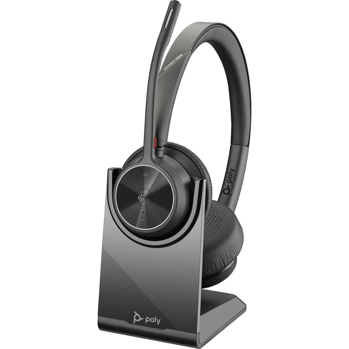 Poly - Voyager 4320 UC Wireless Headset (Plantronics) - Headphones with Boom Mic - Connect to PC/Mac via USB-A Bluetooth Adapter, Cell Phone via Bluetooth - Works with Teams, Zoom & More
