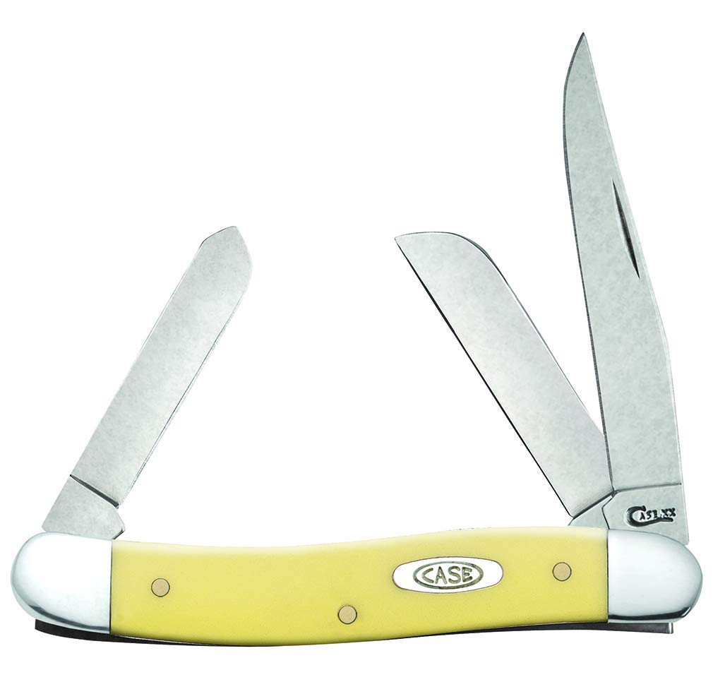 Case XX WR Pocket Knife Yellow Synthetic Medium Stockman SS Item #80035 - (3318 SS) - Length Closed: 3 5/8 Inches