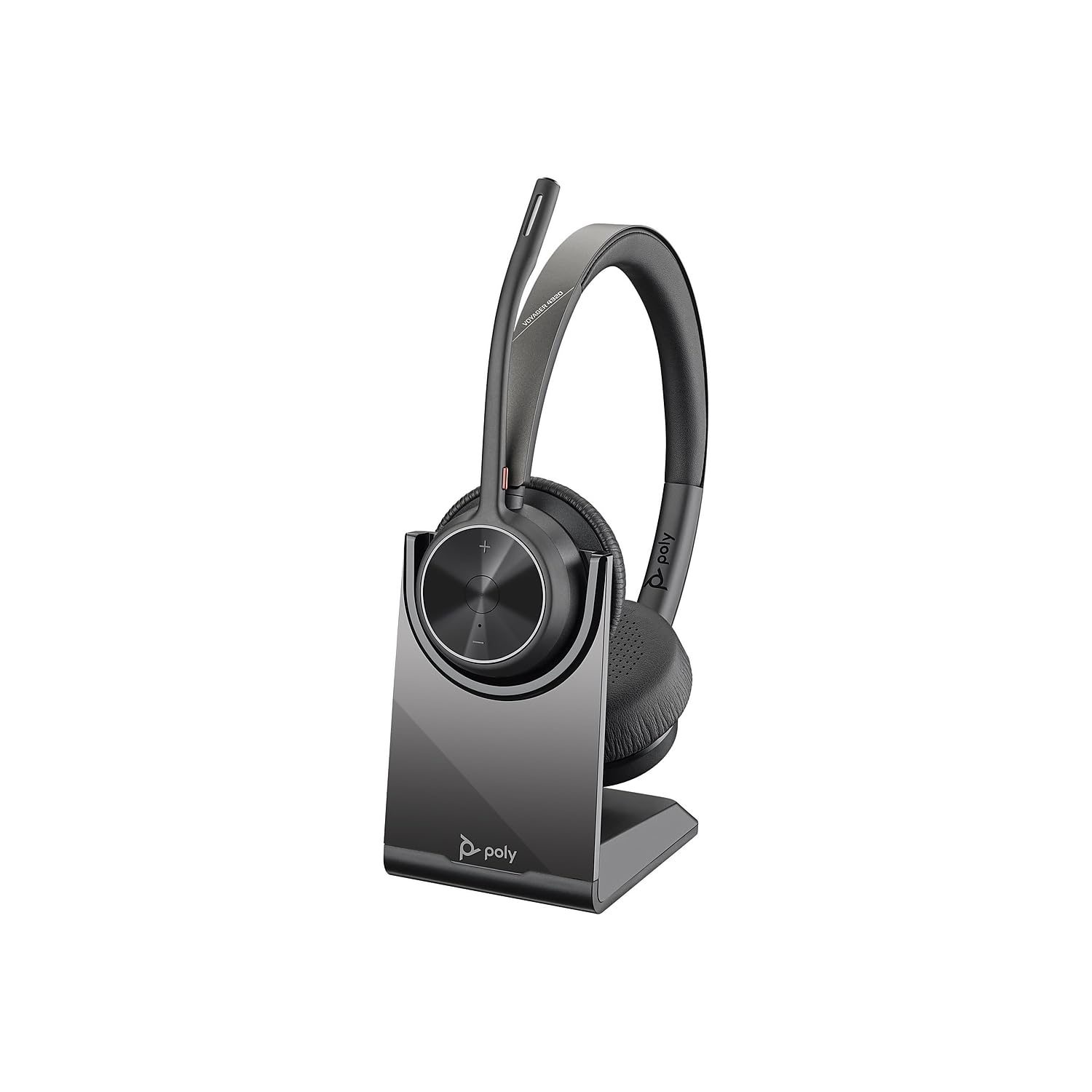 Poly - Voyager 4320 UC Wireless Headset + Charge Stand (Plantronics) - Headphones with Boom Mic - Connect to PC/Mac via USB-C Bluetooth Adapter, Cell Phone via Bluetooth - Works with Teams, Zoom &More