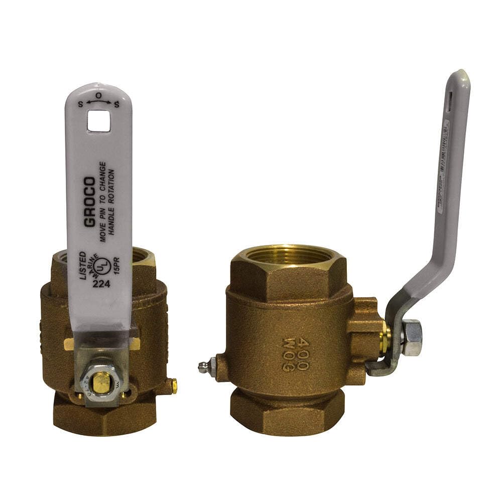 GROCO 3/4" NPT Bronze in-Line Ball Valve