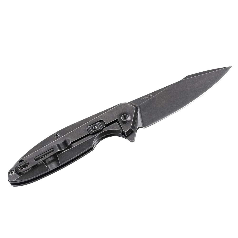 Ruike Tactical Folding Knife Small Pocket Knife with Clip EDC Camping Fishing hiking Knives Frame Lock 14C28N Steel Black Outdoor Indoor Work Utility Knife Tool Men Women Blet P128-SB