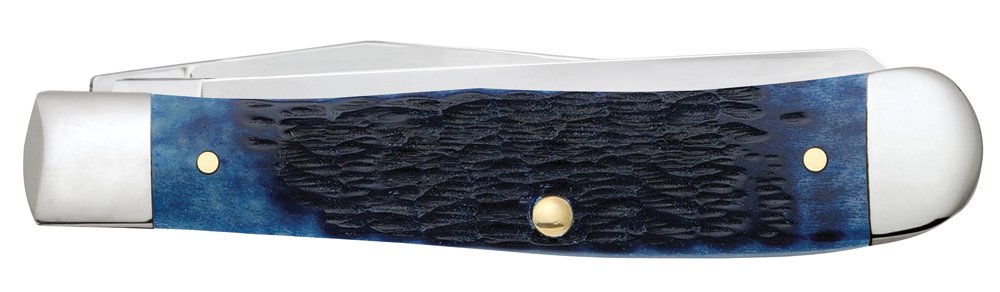 Case WR XX Pocket Knife Navy Blue Jigged Bone Trapper Item #7051 - (6254 SS) - Length Closed: 4 1/8 Inches