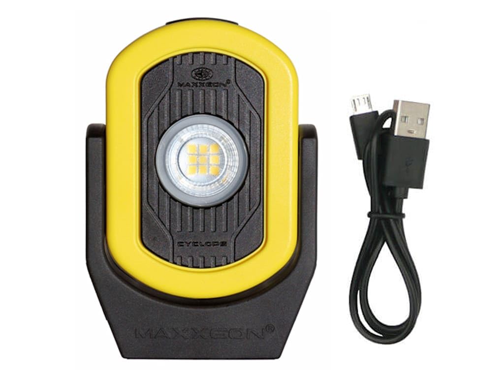 Maxxeon MXN00812, HiVis Yellow, Workstar Cyclops USB-C Rechargeable LED Worklight