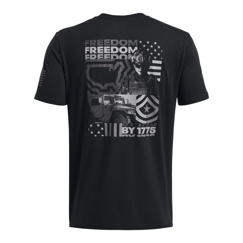 Under Armour Men's Freedom Graphic Short Sleeve T-Shirt, (035) Steel Light Heather / / Royal, Small