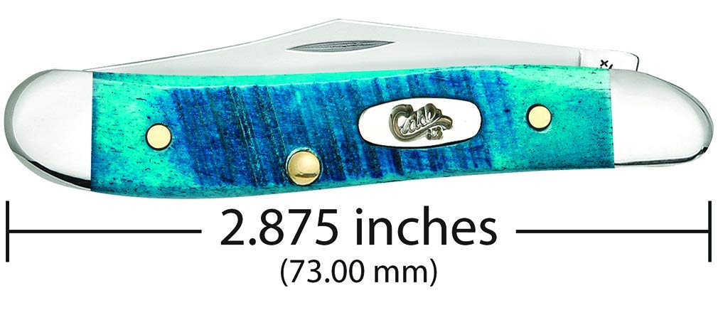 Case WR XX Pocket Knife Peanut Caribbean Blue Jig Bone Item #25596 - (6220 SS) - Length Closed: 2 7/8 Inches