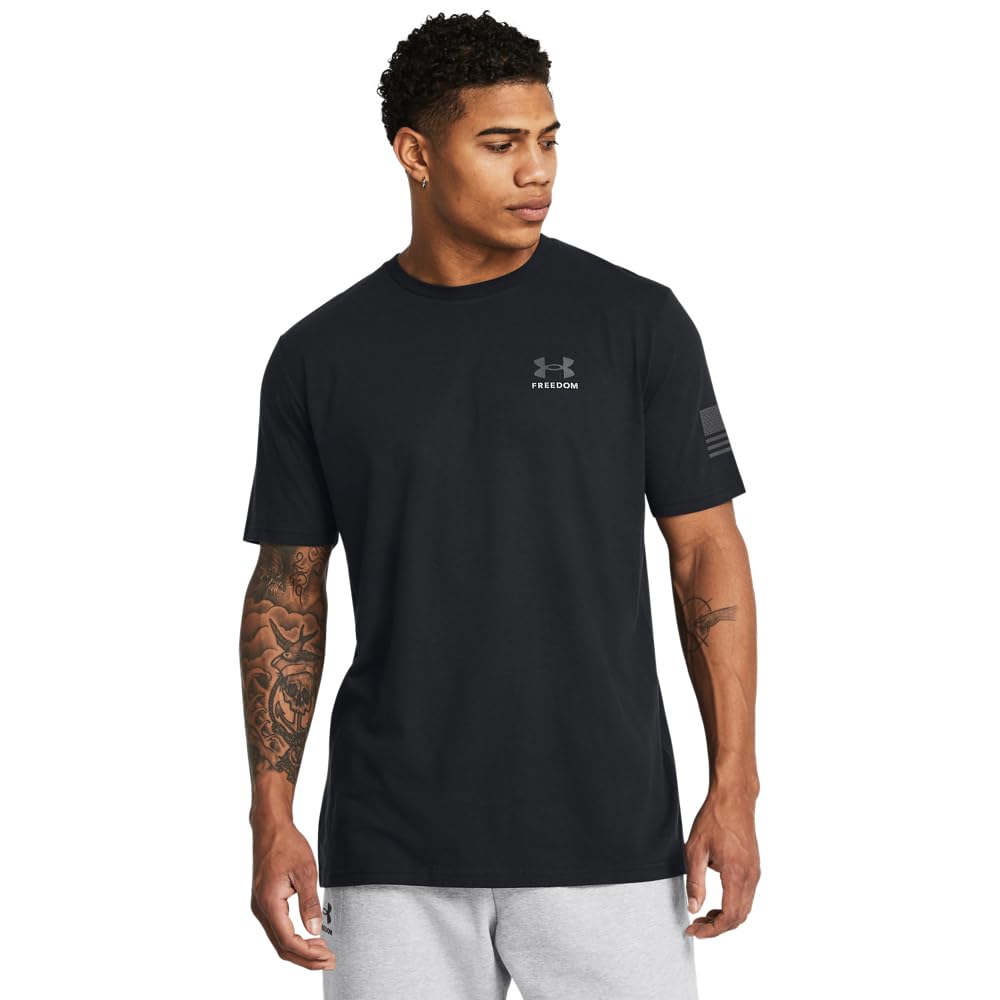 Under Armour Men's Freedom Graphic Short Sleeve T-Shirt, (035) Steel Medium Heather / / Academy, XX-Large