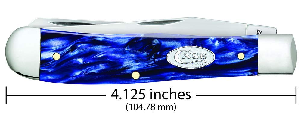 Case WR XX Pocket Knife Trapper Sparxx Blue Pearl Kirinite Item #23431 - (10254 SS) - Length Closed: 4 1/8 Inches