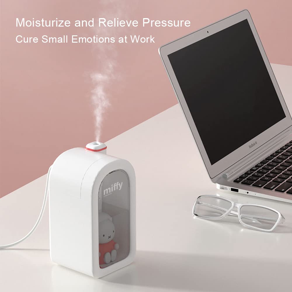 Mipow X Miffy Cool Mist Humidifier - Ultrasonic Quiet , Mini Cute Humidifier with Night Light for Bedroom/Babies Nursery/Office, 380ml