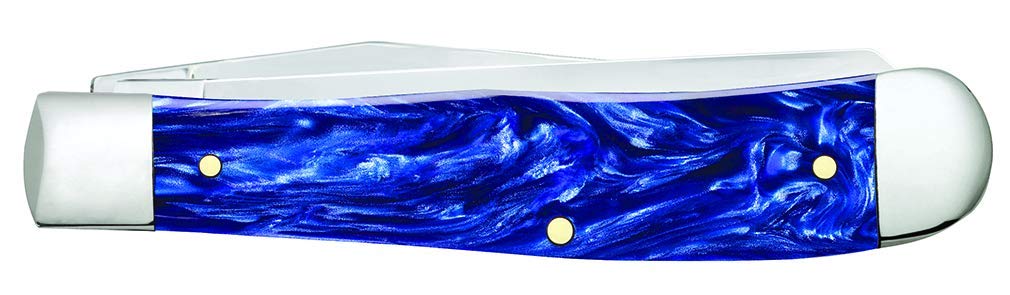 Case WR XX Pocket Knife Trapper Sparxx Blue Pearl Kirinite Item #23431 - (10254 SS) - Length Closed: 4 1/8 Inches