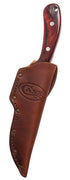 Case WR XX Pocket Knife Rosewood Ridgeback Wood Hunter W/Leather Sheath Item #398 - (Ridgeback Hunter) - Length Closed: 8 1/2 Overall Inches