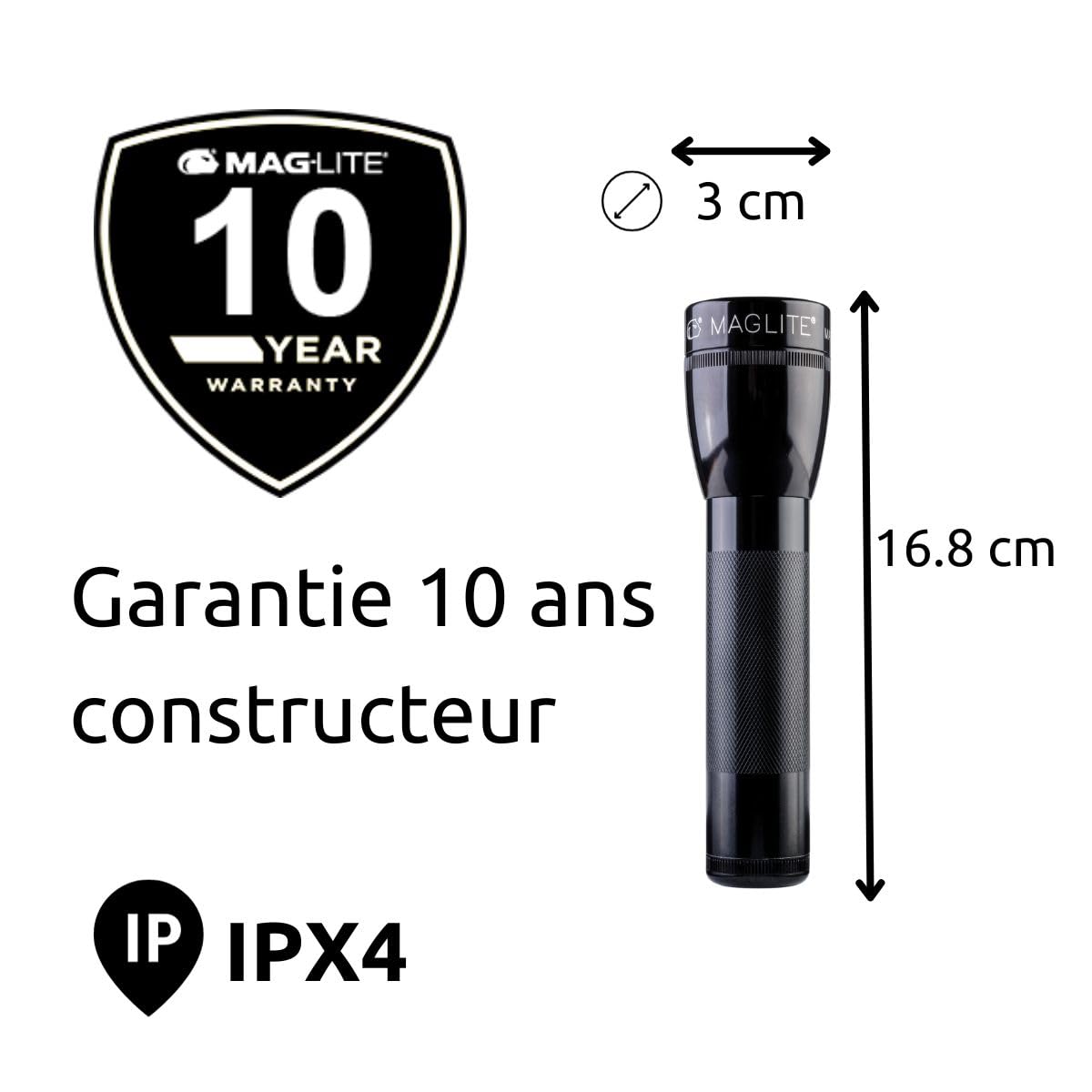 ML25LT-J201G MagLite, 2C Cell, Twist Head, 177 Lumens,Black