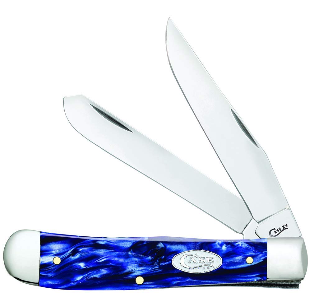Case WR XX Pocket Knife Trapper Sparxx Blue Pearl Kirinite Item #23431 - (10254 SS) - Length Closed: 4 1/8 Inches