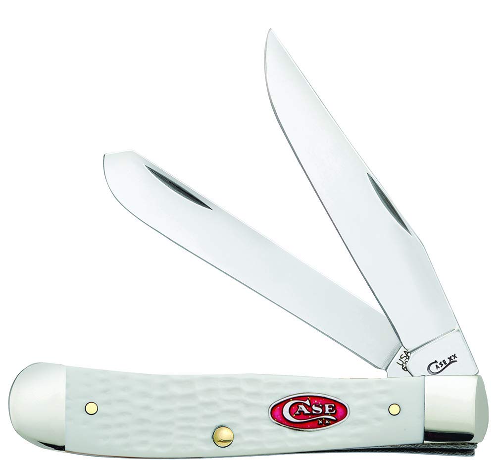 Case WR XX Pocket Knife Sparxx White Jigged Synthetic Trapper Item #60182 - (6254 SS) - Length Closed: 4 1/8 Inches
