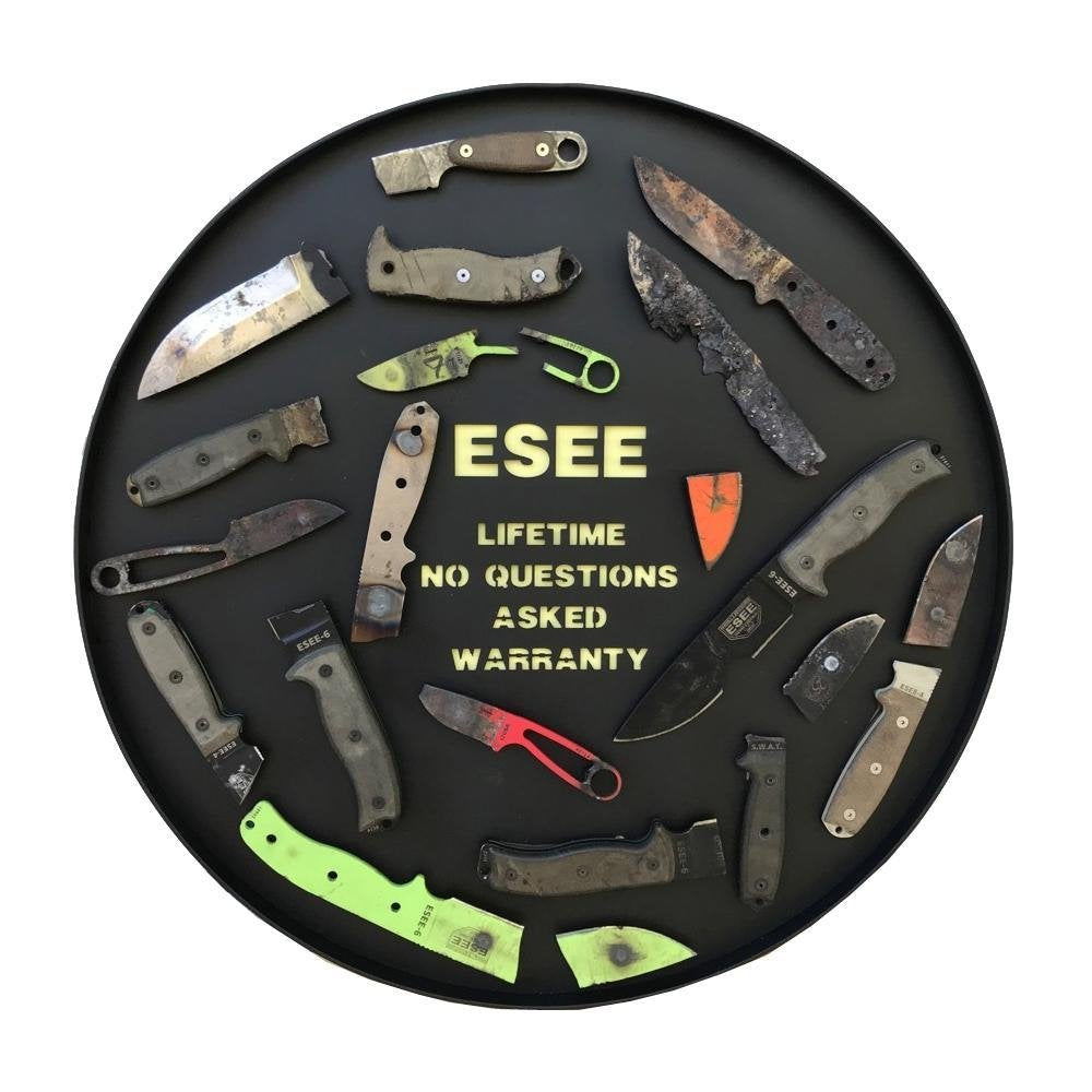 ESEE Knives Cody Rowen CR2.5 Hunting Camping Fixed Blade Knife w/Leather Sheath (Orange)