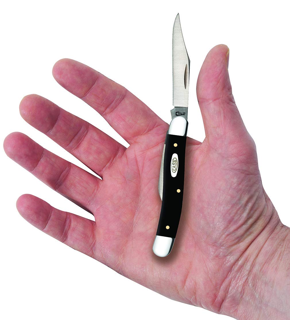 Case WR XX Pocket Knife Black Synthetic Medium Jack Item #220 - (22087 SS) - Length Closed: 3 3/8 Inches