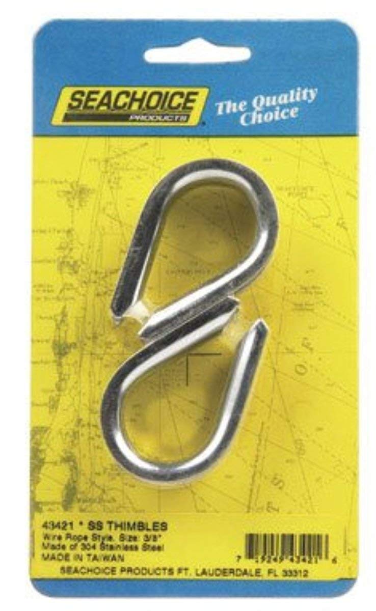 Seachoice Stainless Steel 7.5 in. L x 3/8 in. W Thimble 2 pk