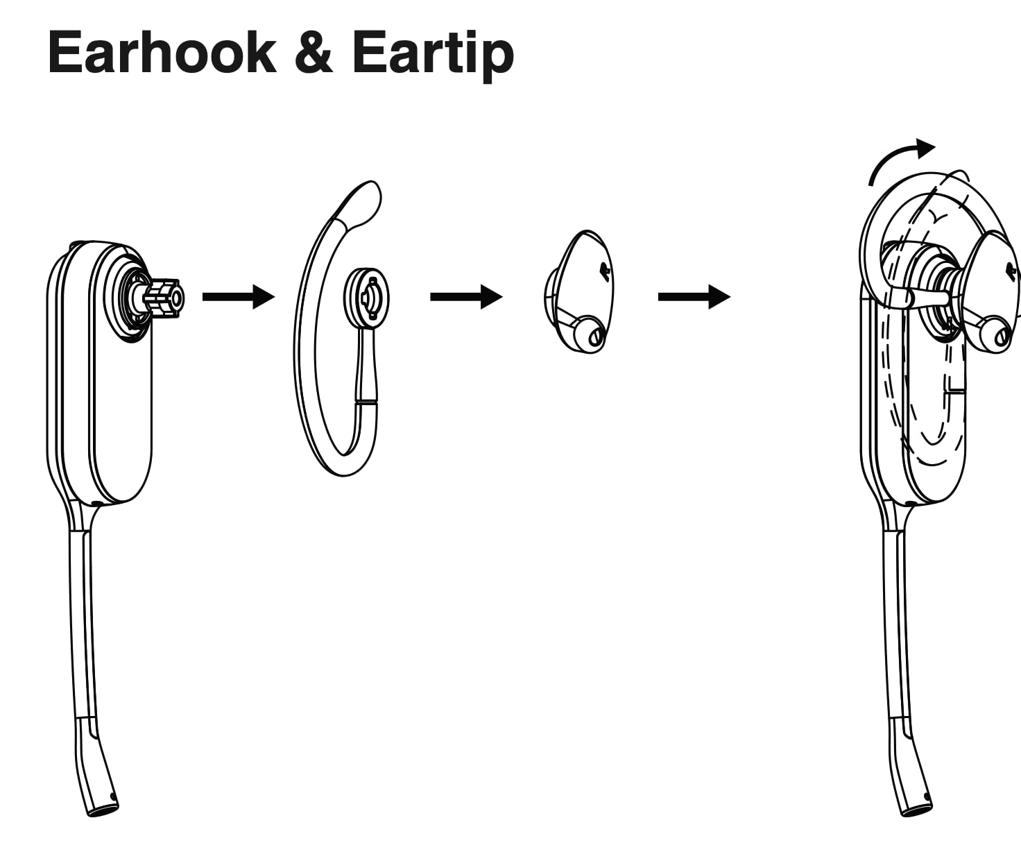 Replacement Ear Hook for Yealink WH63/WH67 Headsets - 1 Ear Hook Headset World USA™