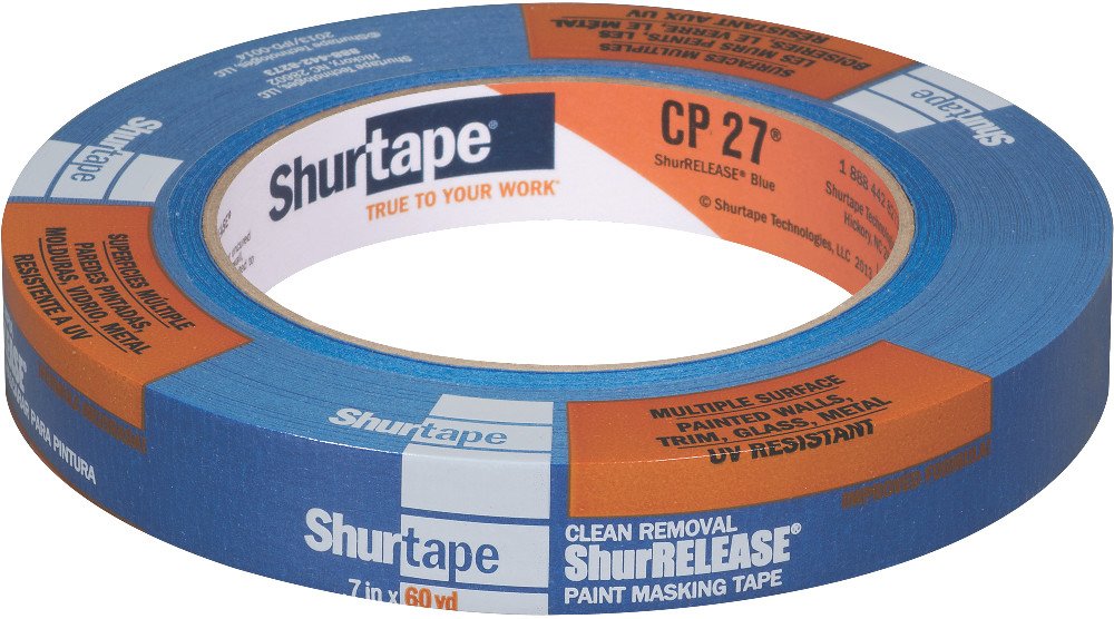 Shurtape CP 27 14-Day ShurRELEASE Painter's Tape, Multi-Surface, 18mm x 55m, Blue, 1 Roll (202871)