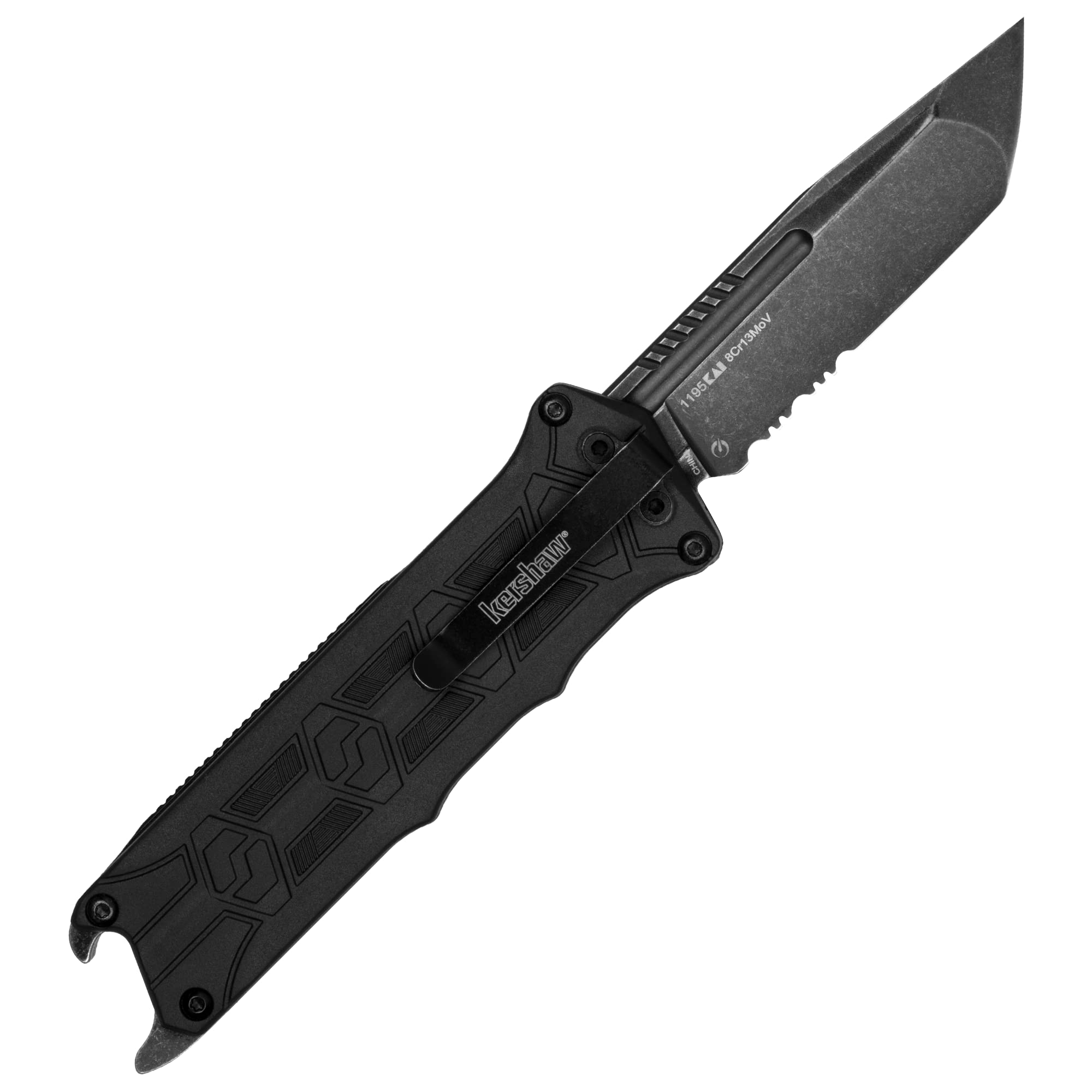 Kershaw Interstellar Pocket Knife, 2.7 Inch Tanto Partially Serrated Blade