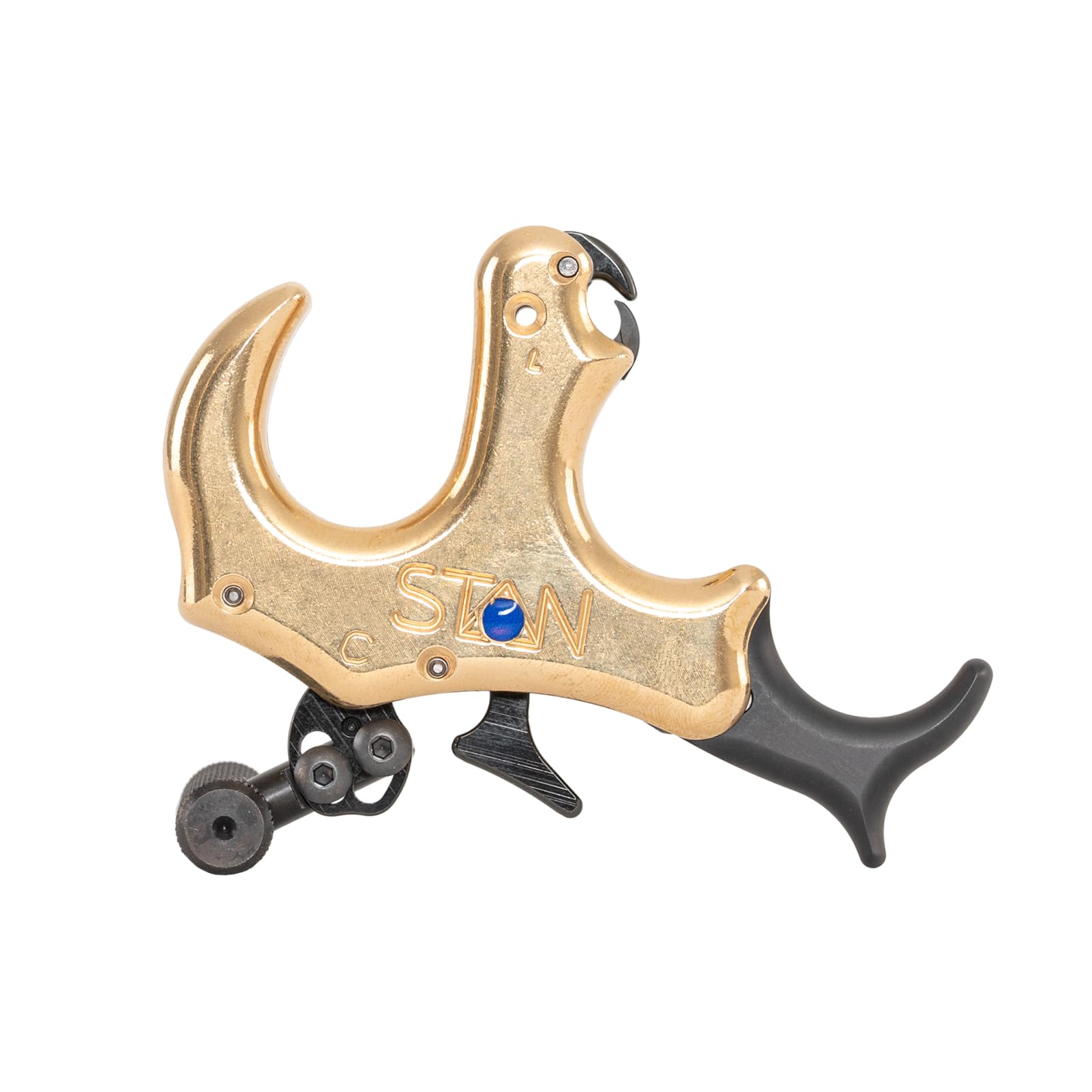 Stan OnneX Clicker Thumb Bow Release Aid for Archery & Hunting - Adjustable, DLC-Coated Resistant Internals, Smooth Action, Click-Feedback System, Modular 3 or 4 Finger Fit, Heavy Metal, Large