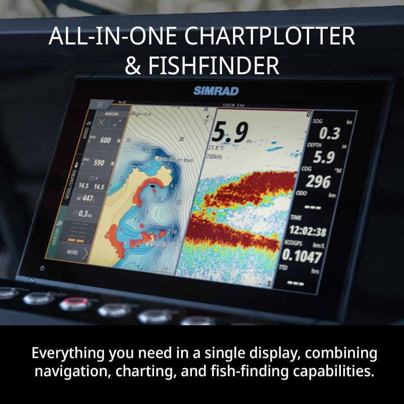 Simrad GO7 XSR - 7-inch Chartplotter with Active Imaging 3-in-1 Transducer, C-MAP Discover Chart Card
