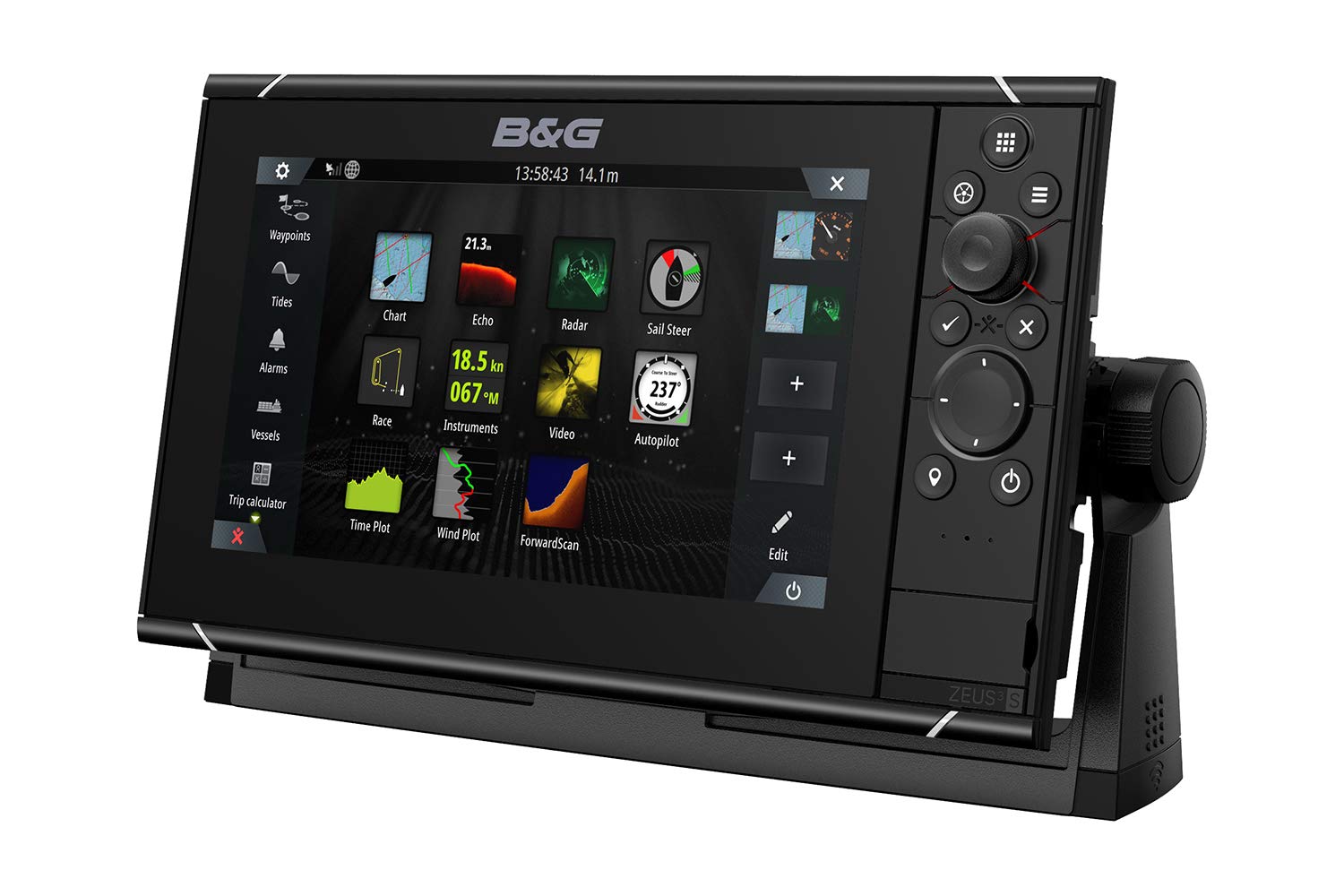 B&G Zeus3S 9-9-inch Sailing Chartplotter with C-MAP US Cartography