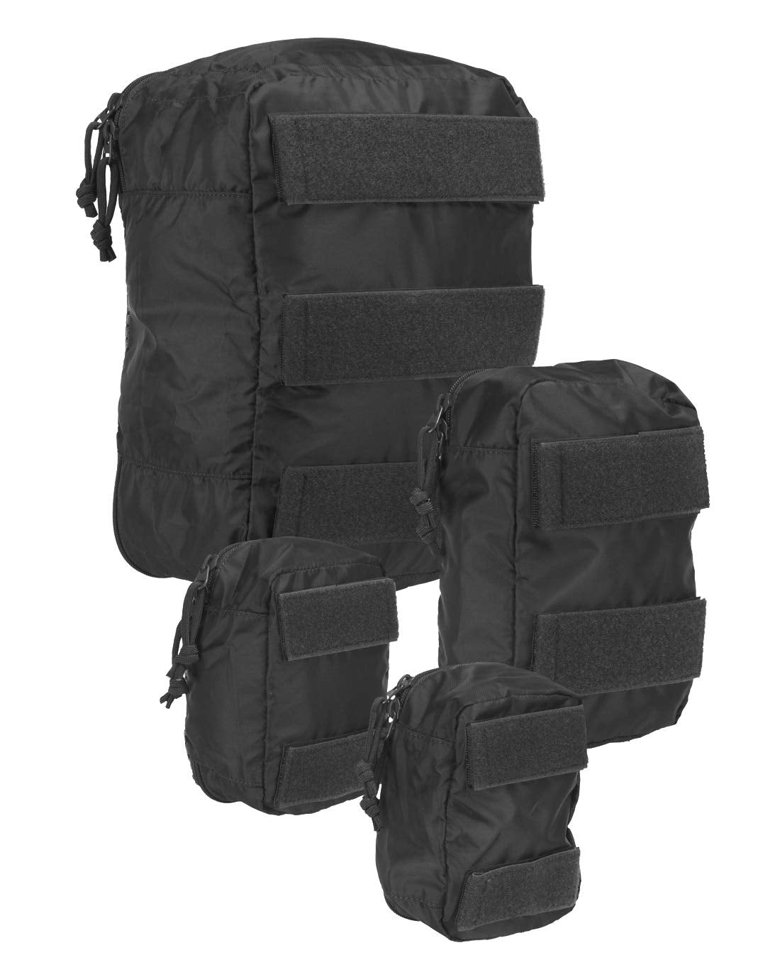 Tasmanian Tiger Modular Tactical Packing Cubes Set - Four Flexible Mesh Pouches with Modular Fastening, Black