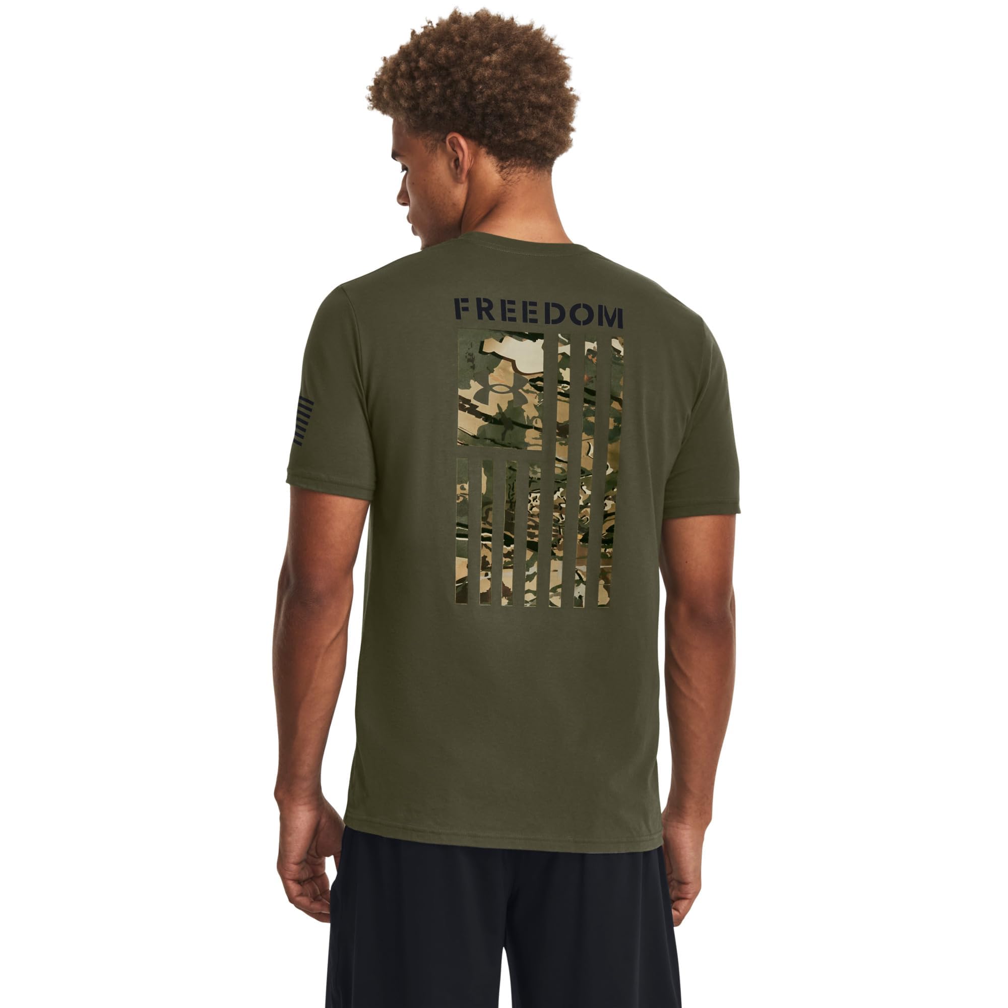Under Armour New Freedom Flag Camo T-Shirt White Black MD