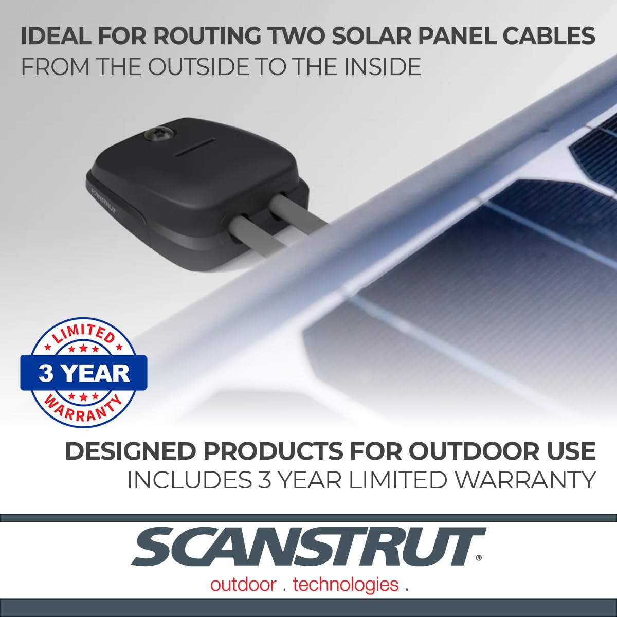 Scanstrut DS-HD6-BLK Horizontal Double Cable Seal – Black