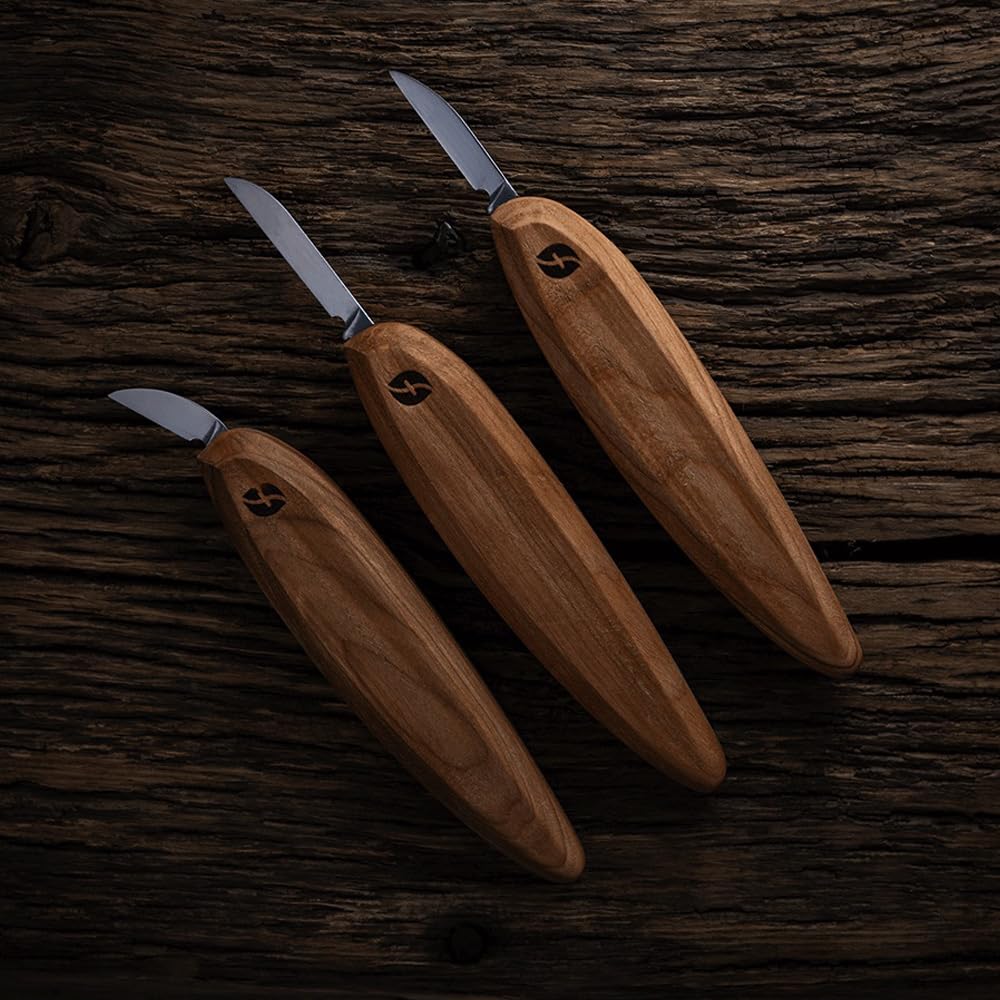 FLEXCUT Pro Series Wood Carving Tools, 3-Pack Kit with 1" Chip, 1-3/8" Detail, 1-5/8" Carving, Ergonomic Knife Handles (FP200)