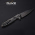 Ruike Tactical Folding Knife Small Pocket Knife with Clip EDC Camping Fishing hiking Knives Frame Lock 14C28N Steel Black Outdoor Indoor Work Utility Knife Tool Men Women Blet P128-SB
