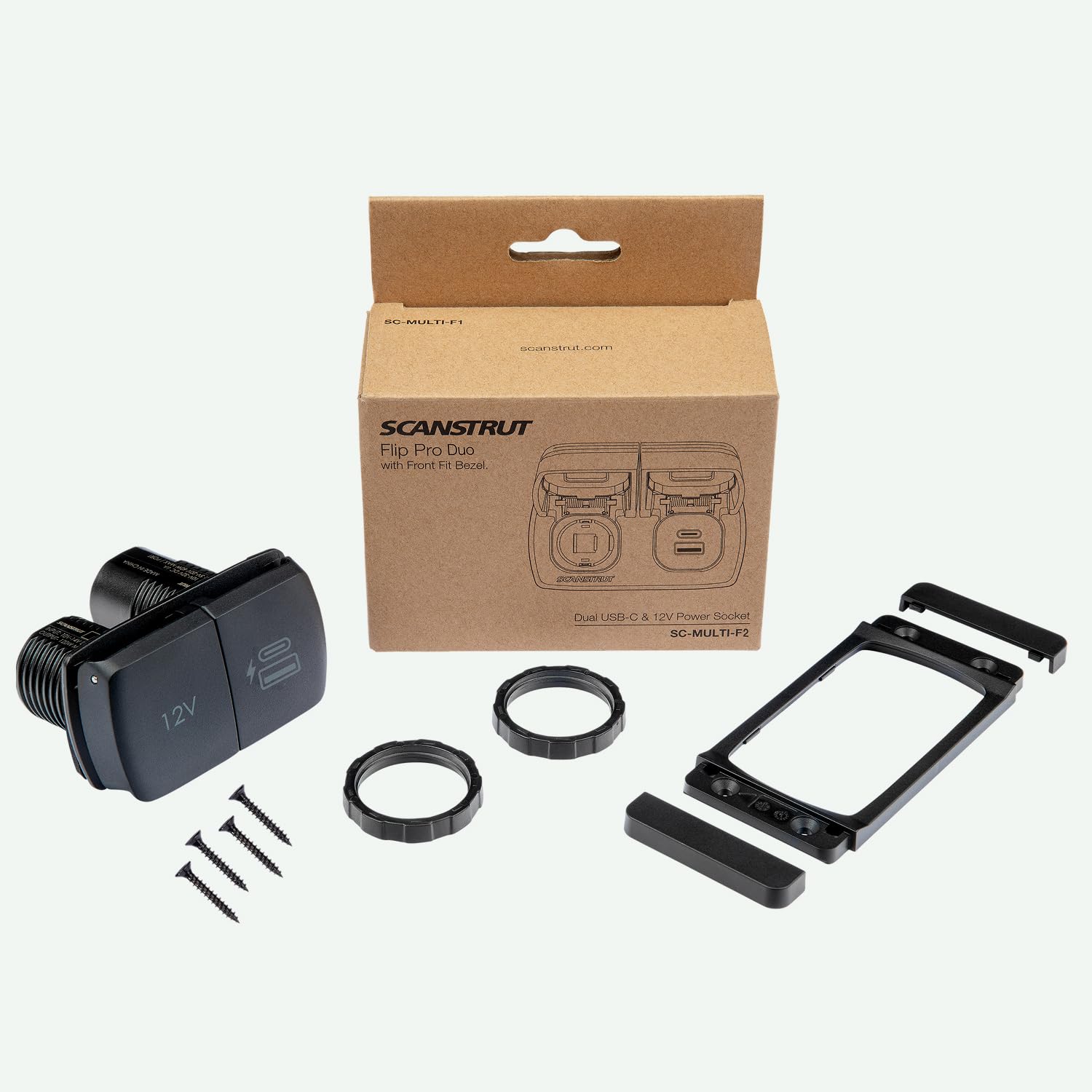 Scanstrut Flip Pro Duo - USB-A & USB-C w/12V Power Socket