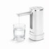 GentleJet Automatic Water Dispenser Pump for 5 Gallon Bottle with Stand, Digital Display, USB-C Rechargeable Water Jug Pump, Measured & Continuous Dispensing, Foldable Spout (White - Silver)
