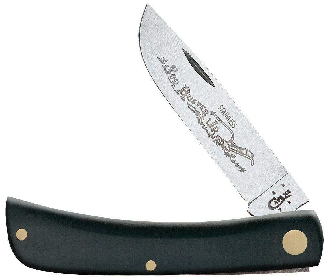 Case Working Sod Buster Jr. Black Stainless Steel 3.63 in. Pocket Knife