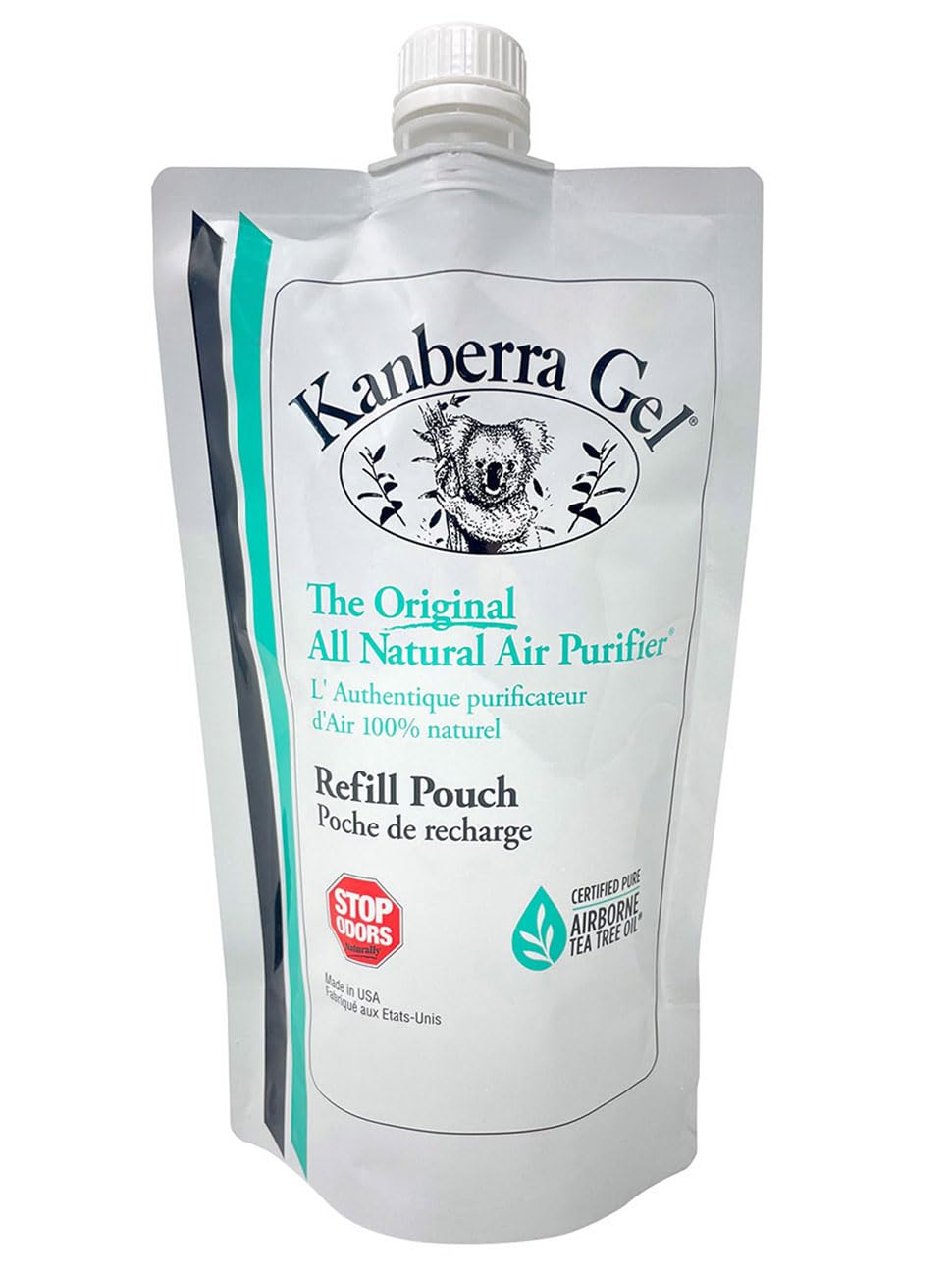 Kanberra Gel Refill Pouch 24oz - All-Natural Odor Eliminator & Air Freshener for Home, Car, RV, Boat, Gym Bag | Eco-Friendly, Long-Lasting Tea Tree Oil Formula, Safe for Pets and Family.