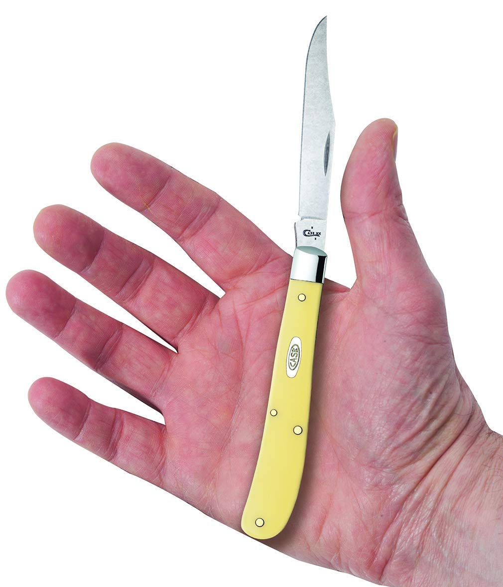 Case WR XX Pocket Knife Yellow Synthetic Slimline Trapper SS Item #80031 - (31048 SS) - Length Closed: 4 1/8 Inches