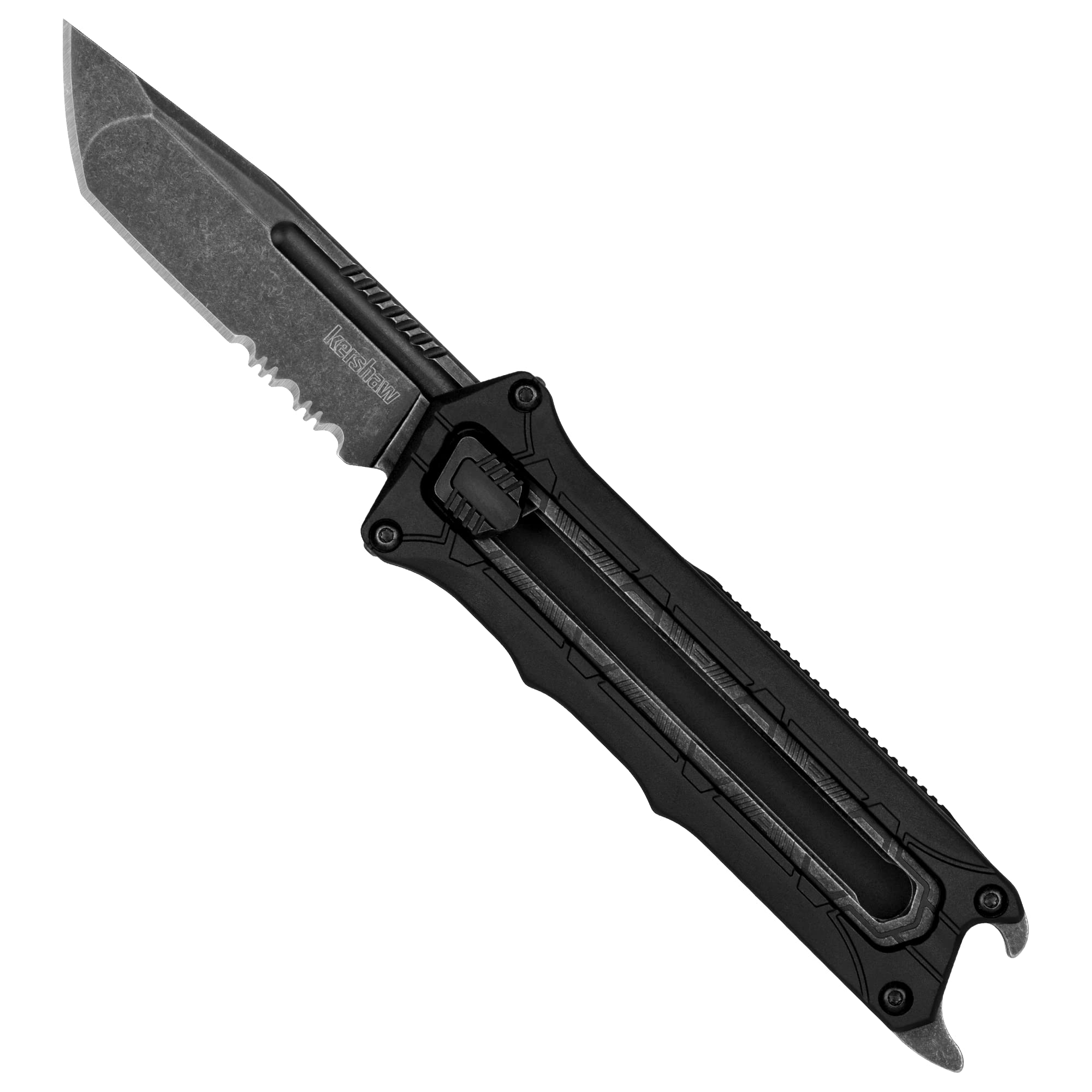 Kershaw Interstellar Pocket Knife, 2.7 Inch Tanto Partially Serrated Blade