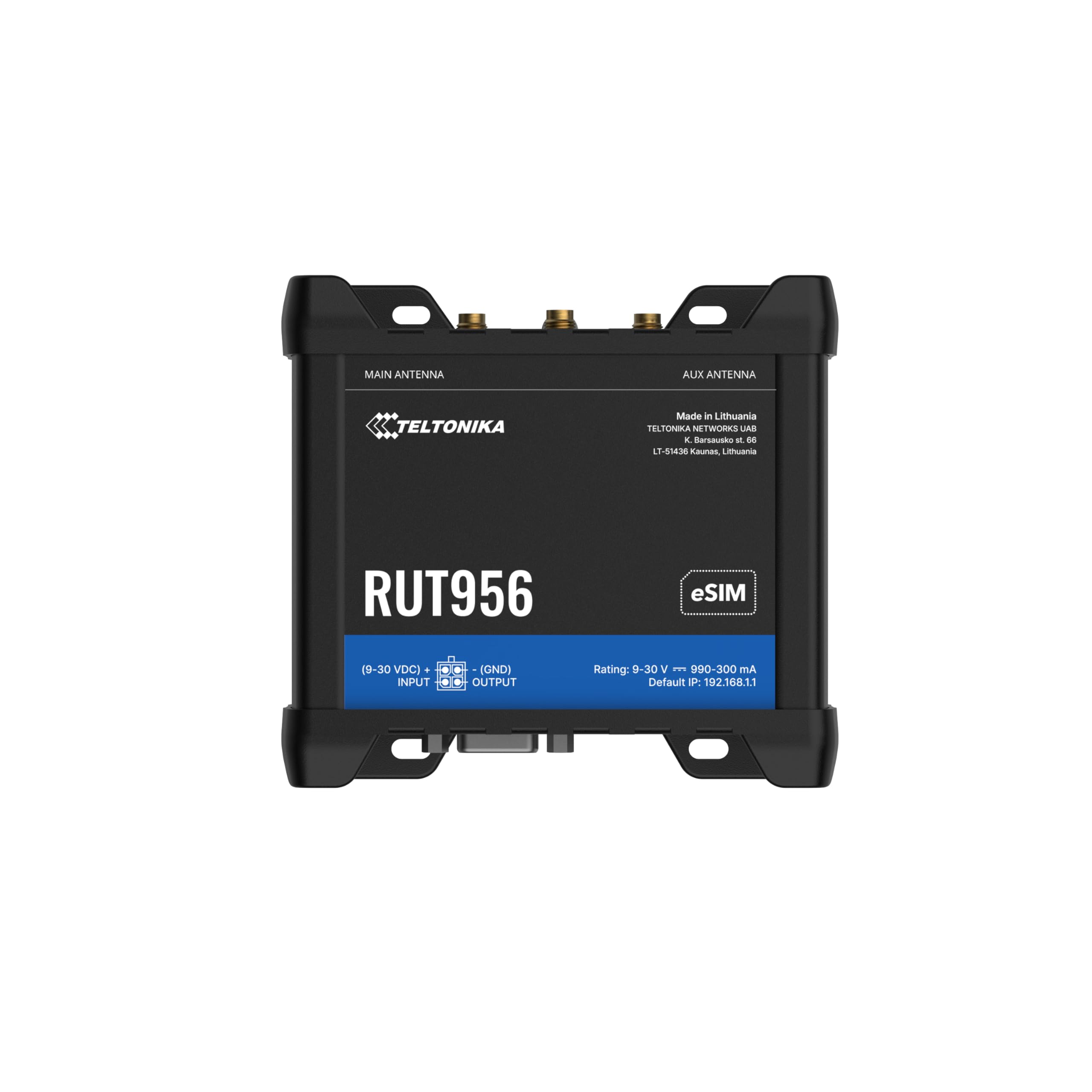 RUT956 North America/Standard Package with US PSU, 4G LTE (CAT 4), Dual SIM WI