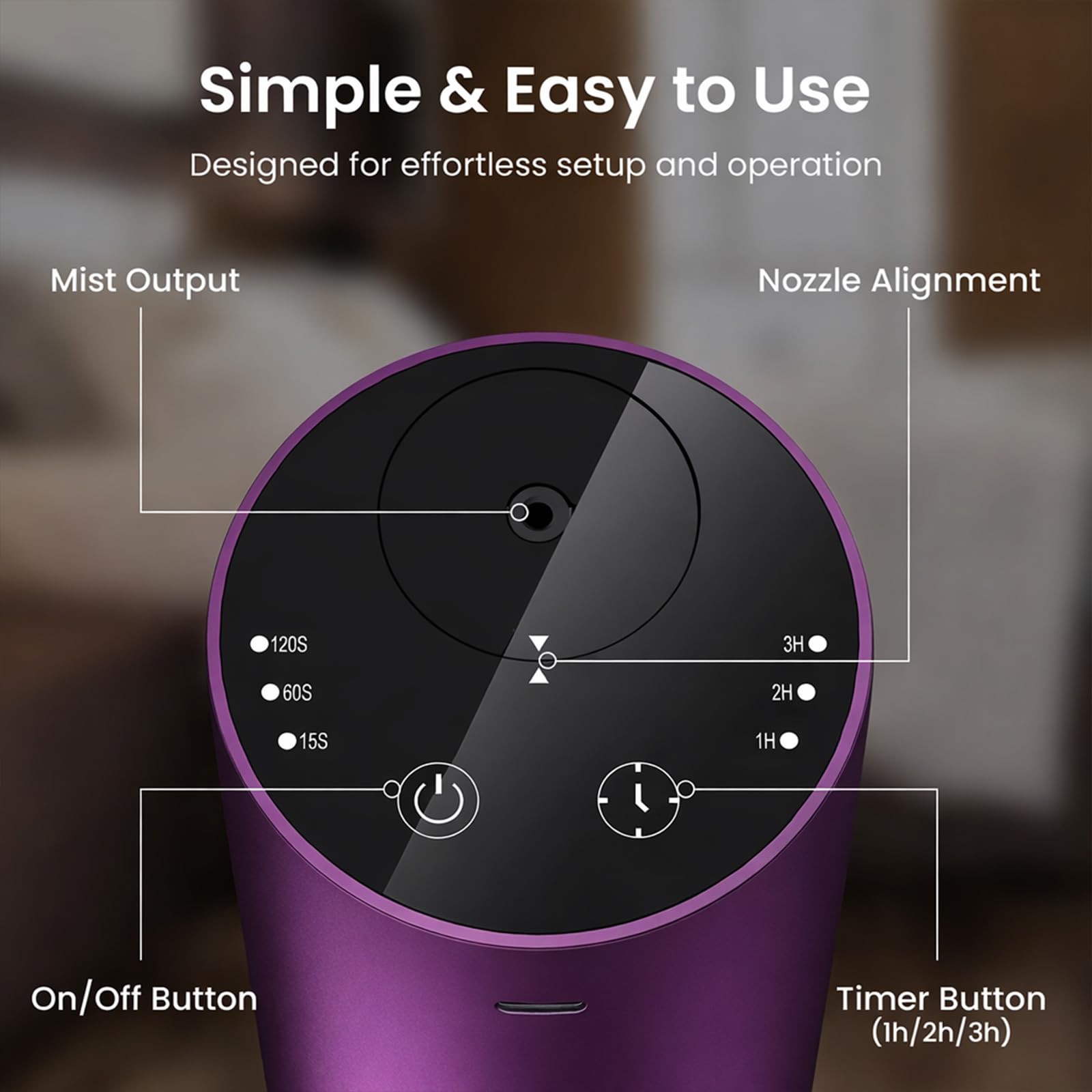 GentleJet LiteMist Waterless Nebulizing Essential Oil Diffuser – Cold Air Aromatherapy, USB-C Cordless 2000mAh Battery, Aluminum Portable for Home Office Car, 20ml