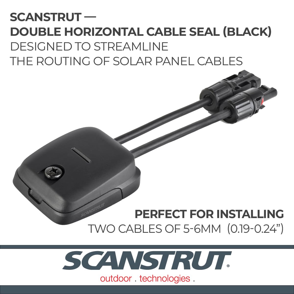 Scanstrut DS-HD6-BLK Horizontal Double Cable Seal – Black