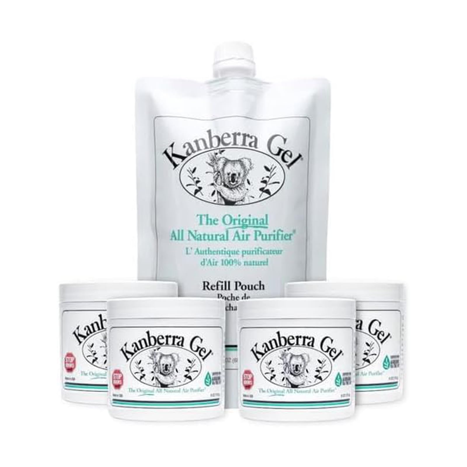 Kanberra Gel Refill Pouch 24oz - All-Natural Tea Tree Oil Odor Eliminator & Air Freshener for Home, Car, RV, Boat, Gym Bag | Eco-Friendly, Long-Lasting Formula, Safe for Pets and Family