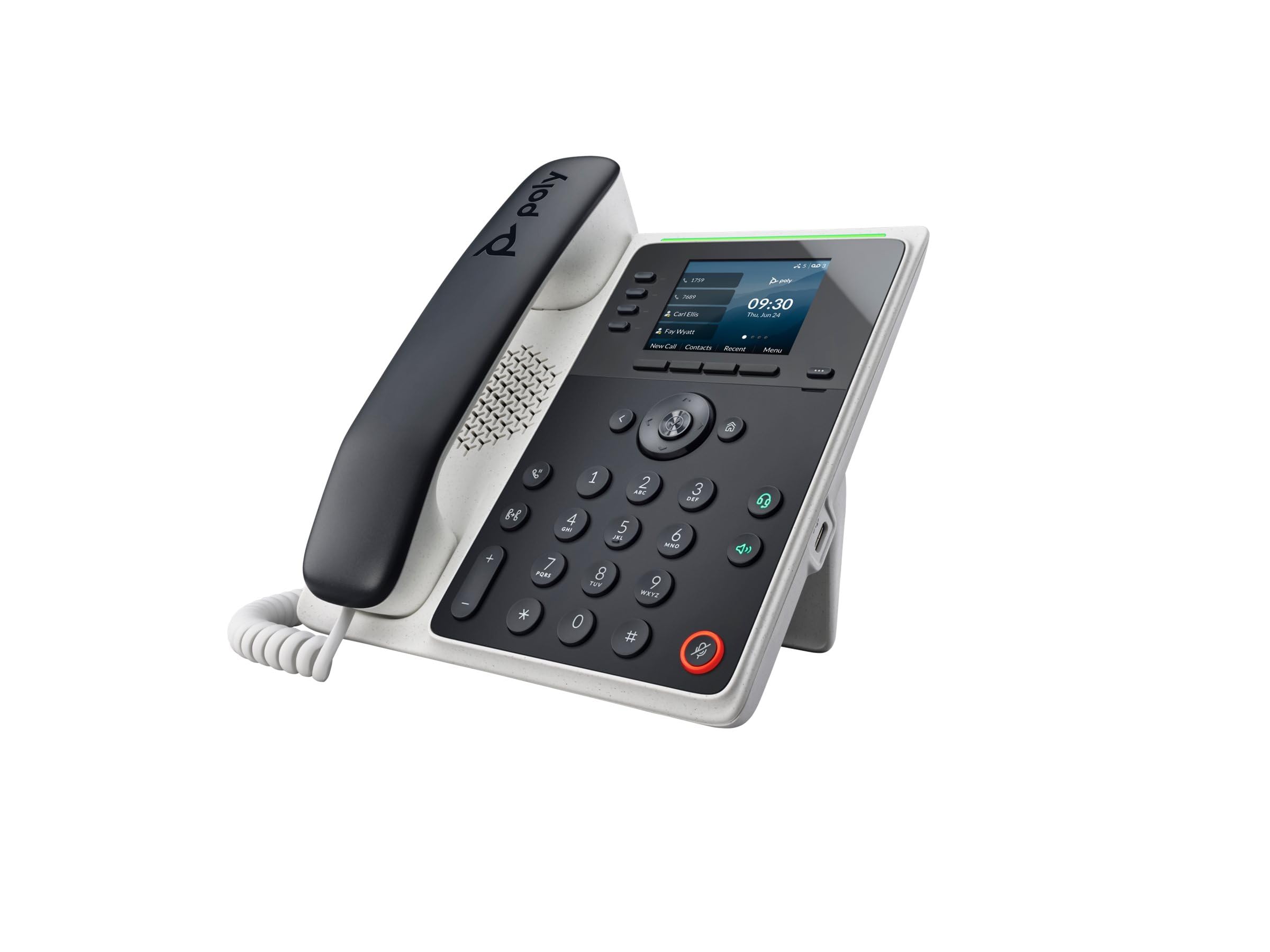 Plantronics Poly Edge E220 IP Desk Phone (Plantronics + Polycom) – Designed for use in Common Areas – 4-Line Keys Supporting up to 16 Lines - Integrated Bluetooth for Mobile Phone and Headset Pairing