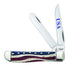 Case WR XX Pocket Knife Patriotic Smooth Natural Bone Mini Trapper Item #64135 - (6207 SS) - Length Closed: 3 1/2 Inches
