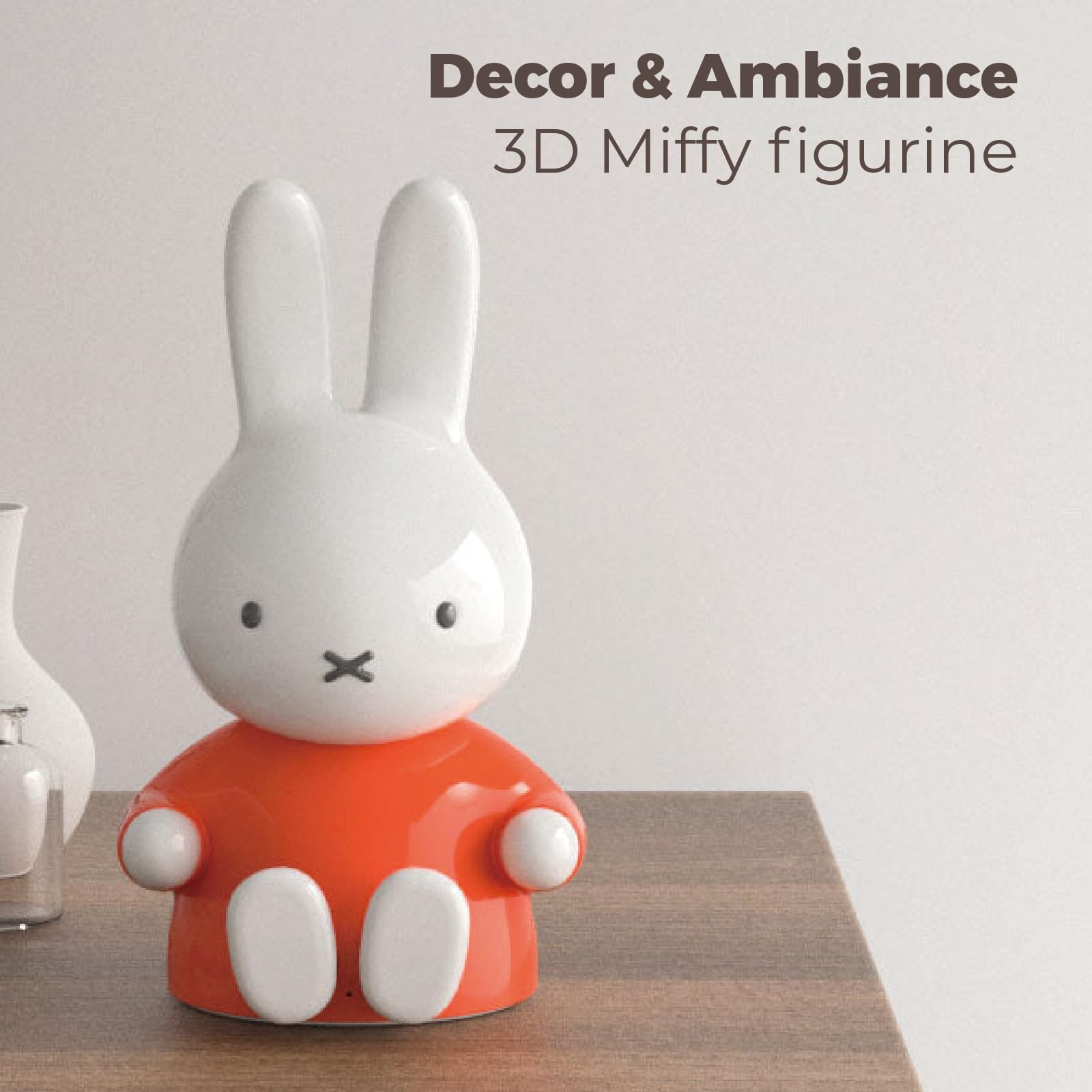Miffy Portable Bluetooth Speakers, Cute Portable Wireless Speakers with Loud Stereo Sound, Built-in Mic, TF-Card Slot, Dual Pairing,40H Playtime for Room, Desk Decor, for her (Orange)