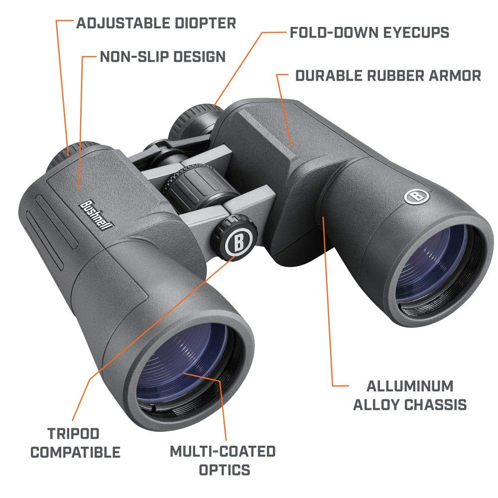 Bushnell PowerView 2 20x50 Binoculars - High-Definition with Multi-Coated Lenses, Durable Aluminum Alloy Chassis, Wide Field of View, Ideal for Wildlife Observation, Hiking and Sporting Events